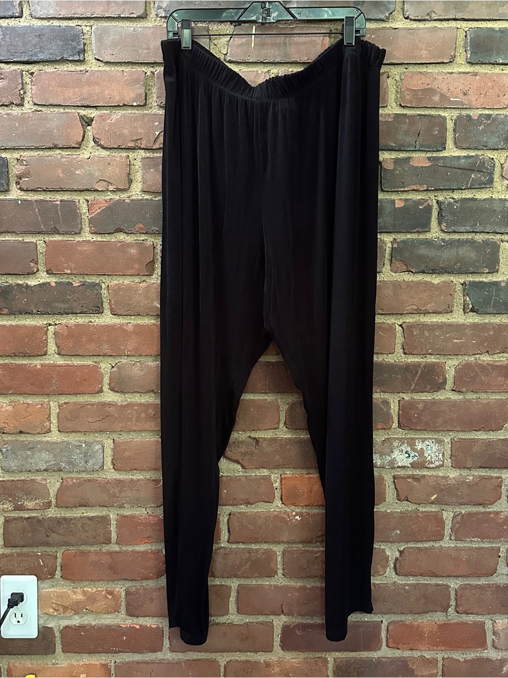 FASHION BUG pull on slinky elastic waist black pants 3X (39 X 29)